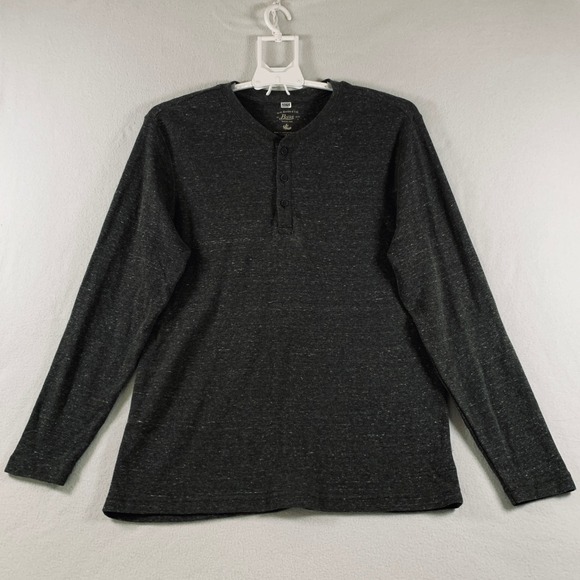 G.H. Bass & Co. Men's Long Sleeve Classic Henley Shirt Gray Heathered Size XL - Picture 4 of 12